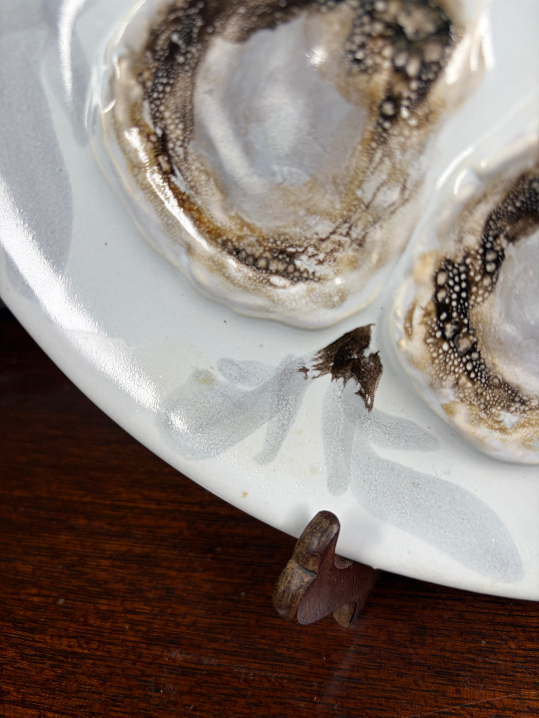Set of Three Porcelain Oyster Plates