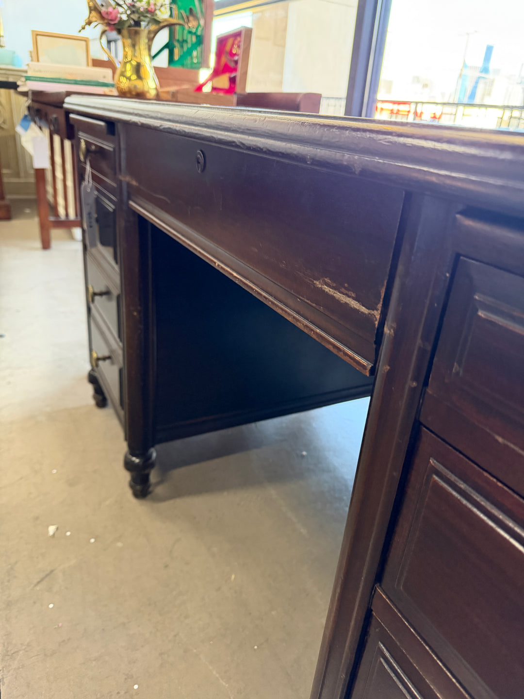 Vintage Rucker Fuller Wooden Desk (Scratches on top)