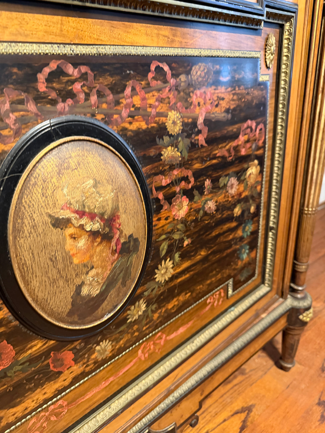 Antique Marble Top Credenza