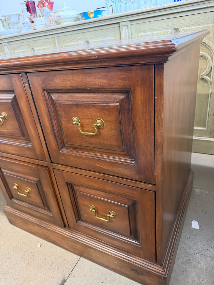 Vintage Wooden Desk with 8 Drawers