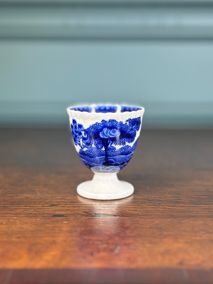 Set of 4 Vintage Spode Blue and White Egg Cups