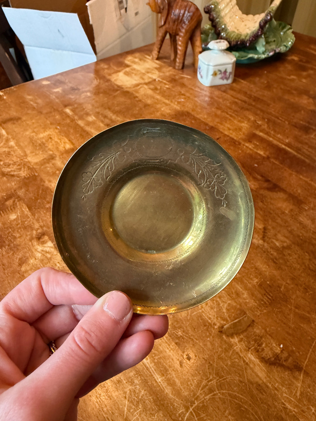French Brass Trinket Dish (Patina)