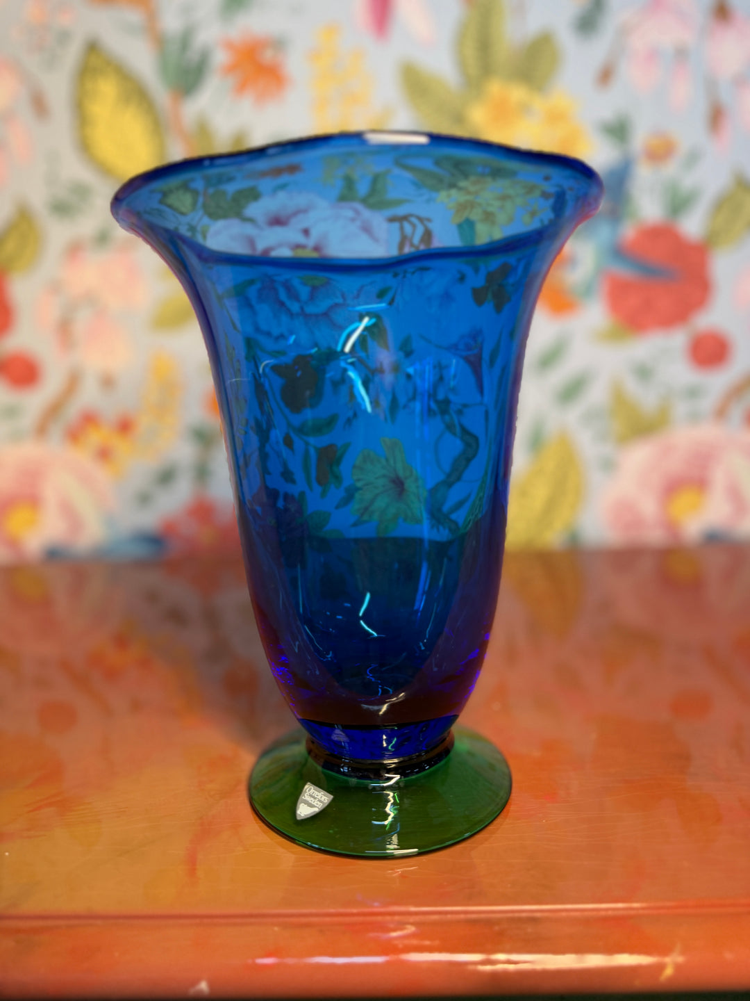 Orrefors Blue & Green Vase