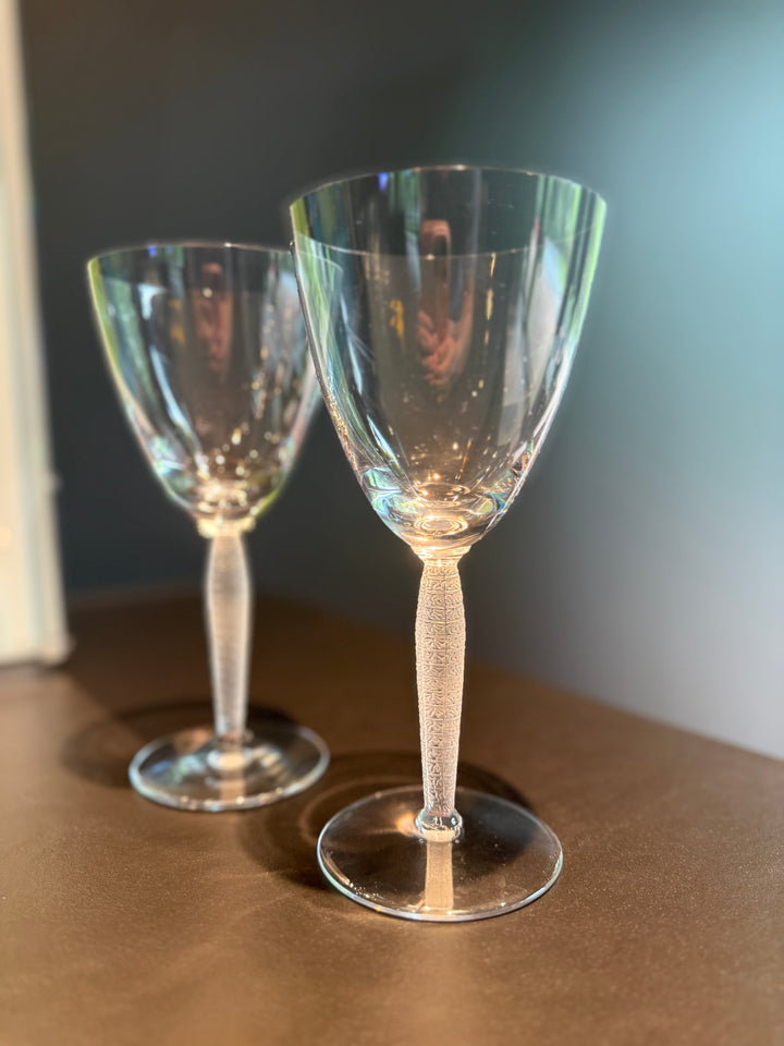 Lalique “Louvre” Wine Glasses (Set of 2)