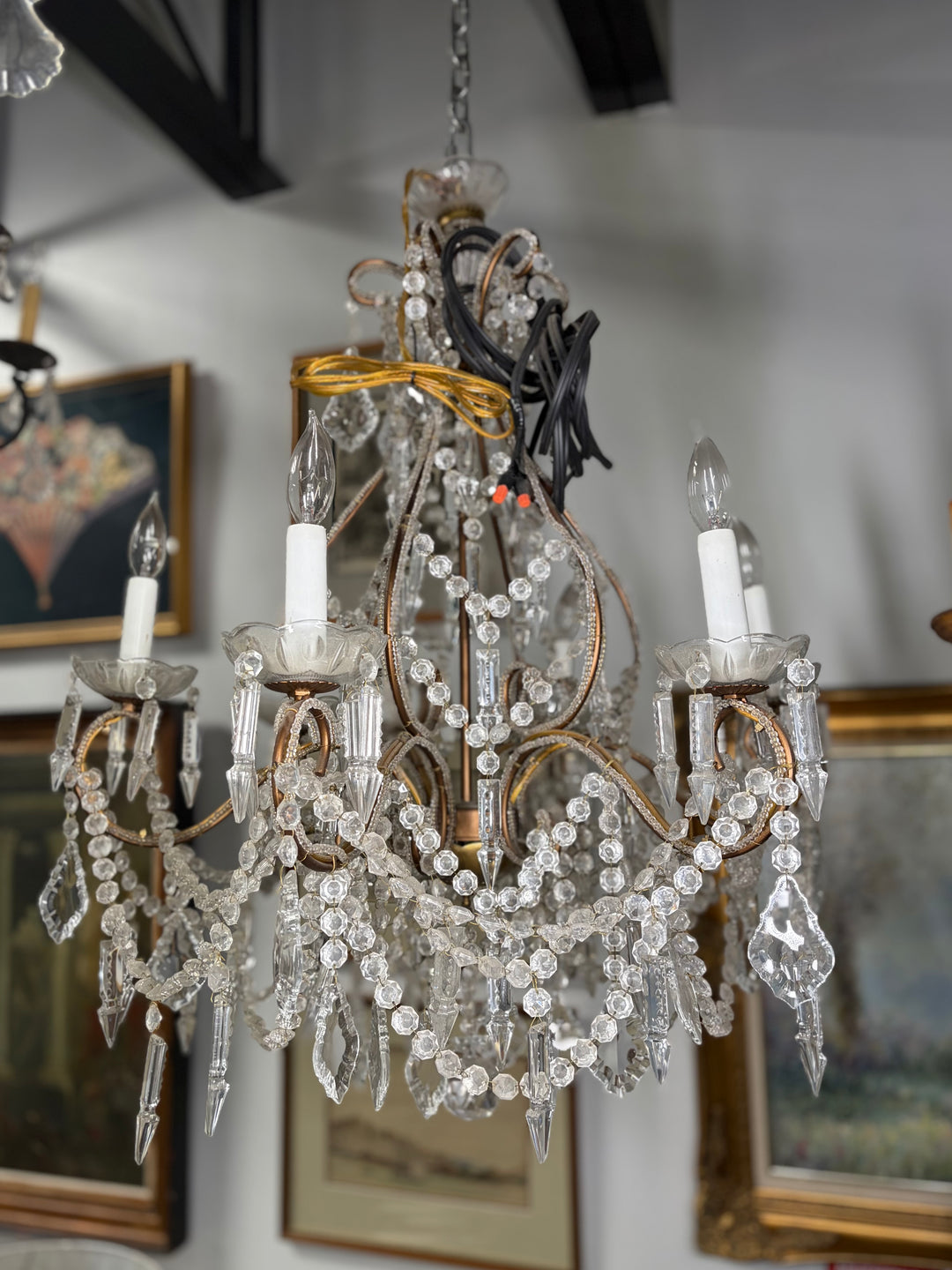 Multi-Arm Crystal Beaded Chandelier