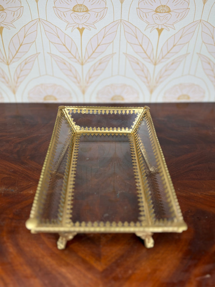 Glass and Brass Tray