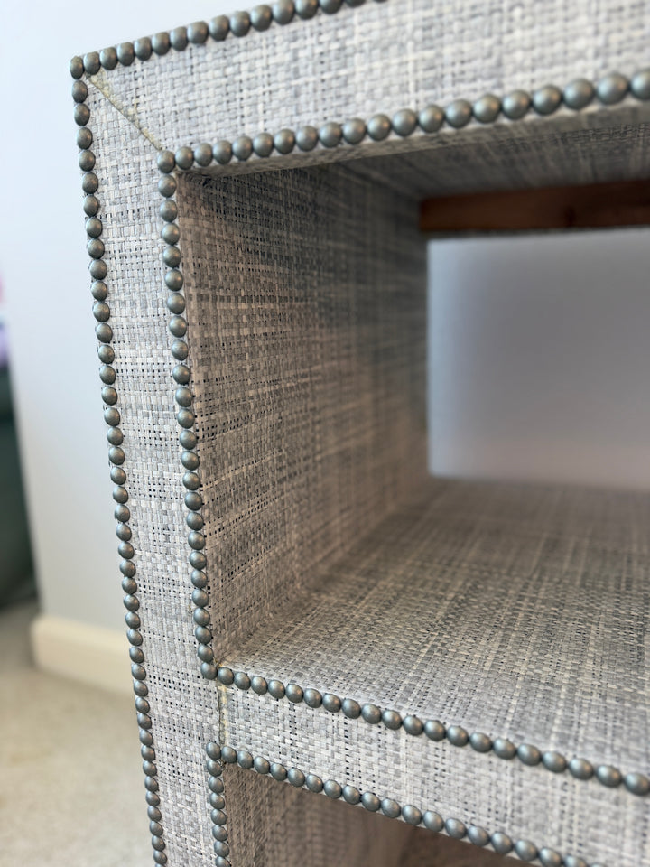 Fabric Upholstered Console Table with Nailhead Trim