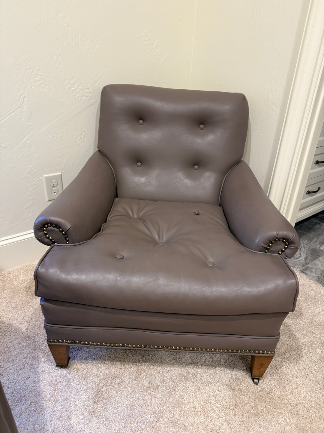 Leather Chair and Ottoman
