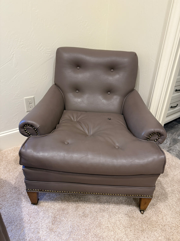 Leather Chair and Ottoman