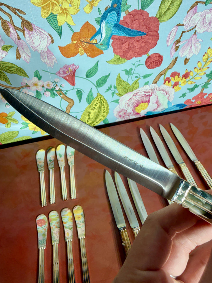 Puiforcat Silverplated Nantes Flatware (Service for 8 + 4 Serving Pieces)