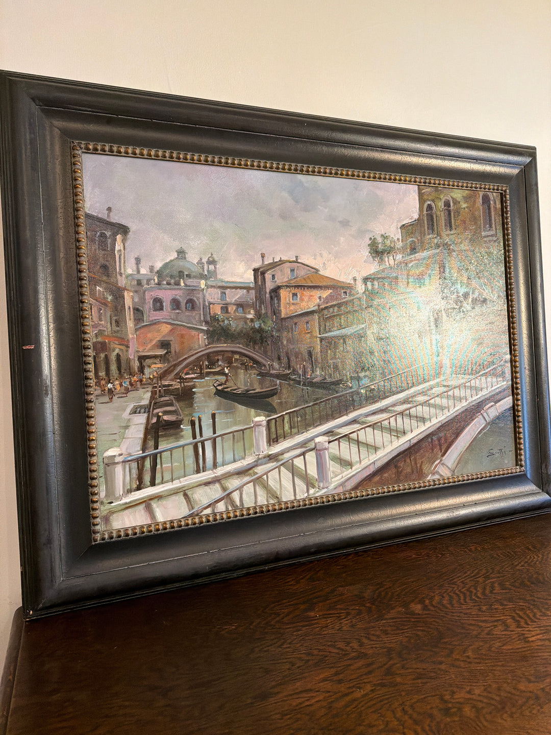 Original Venetian Oil Painting - Signed "Scotti"