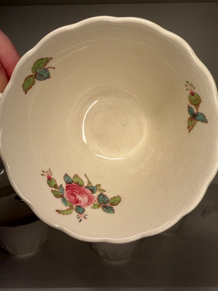 Spode Billingsley Rose Saucers and Cups - Set of 10