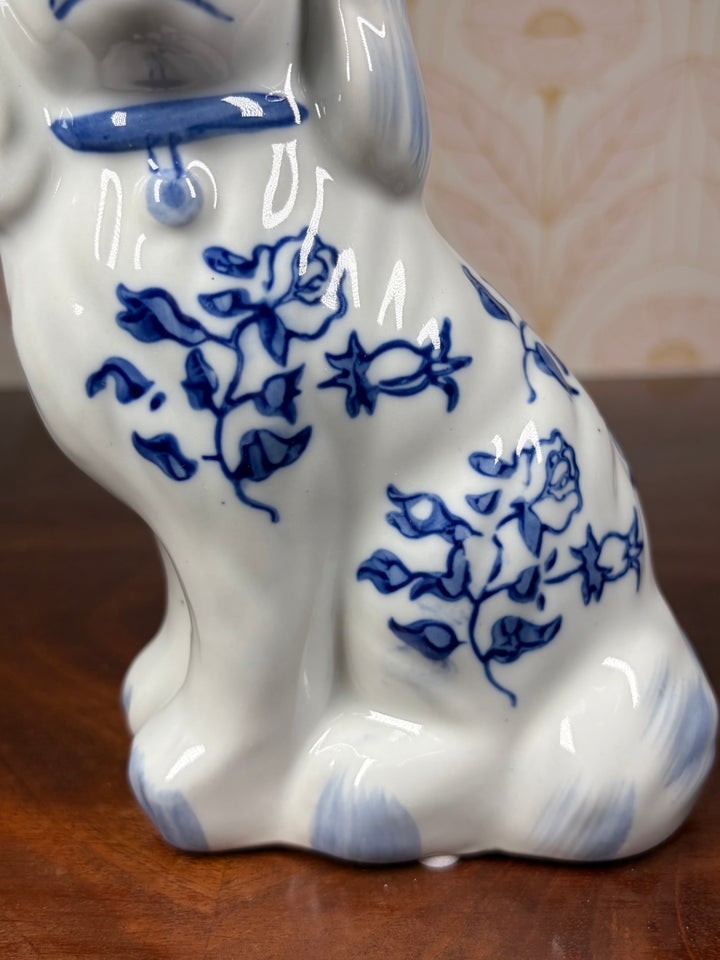 Pair of Blue and White Dogs