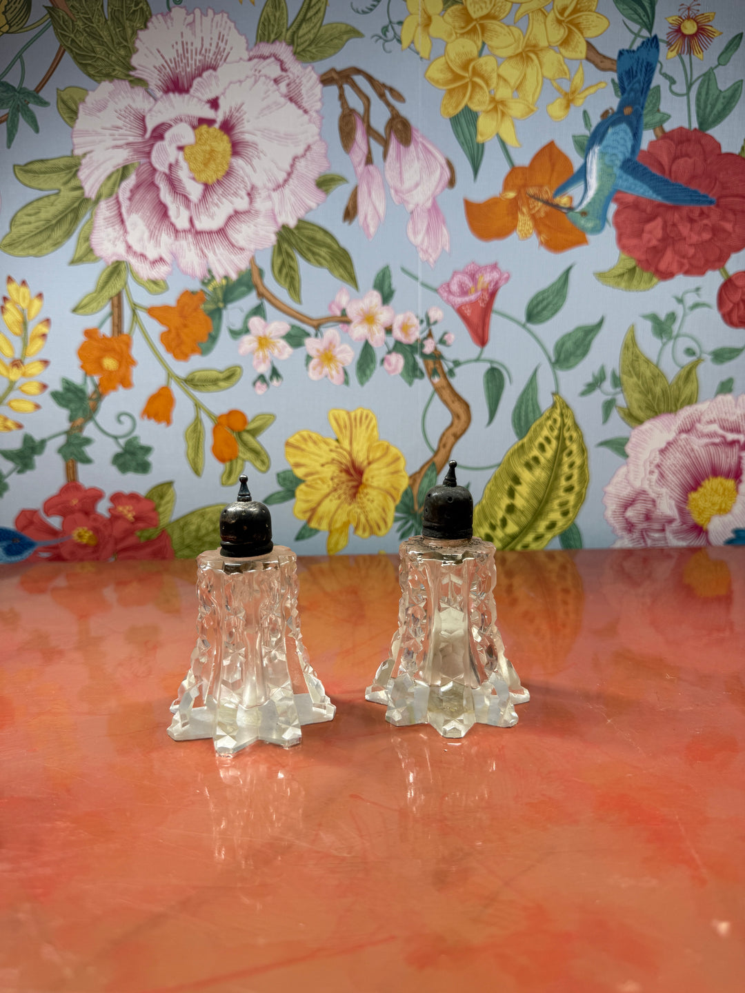 Cut Glass Salt and Pepper Shakers