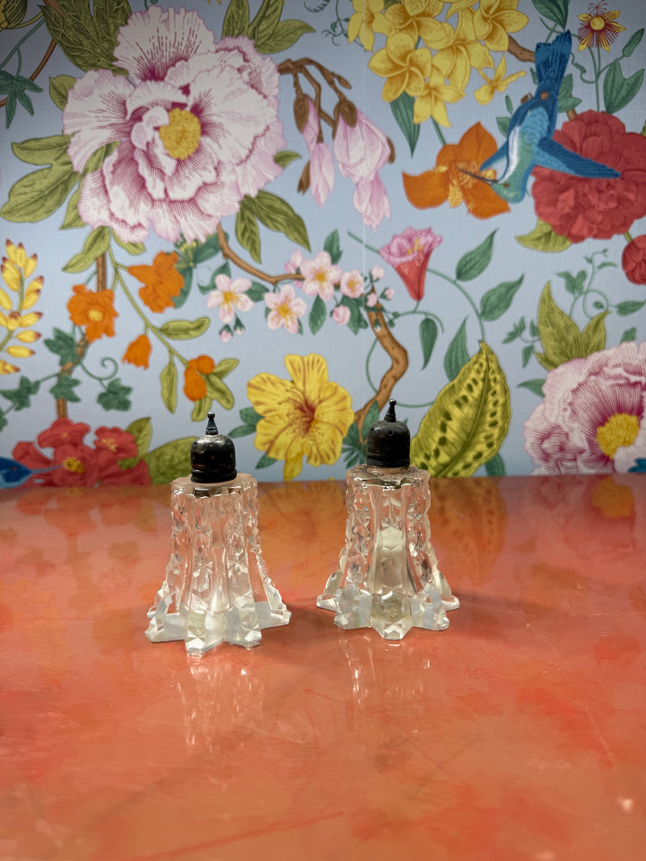 Cut Glass Salt and Pepper Shakers