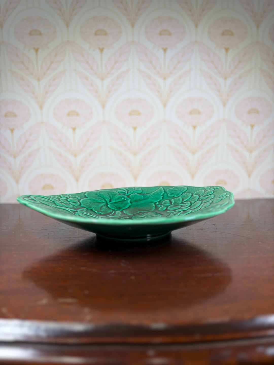 Green Majolica Bread Platter
