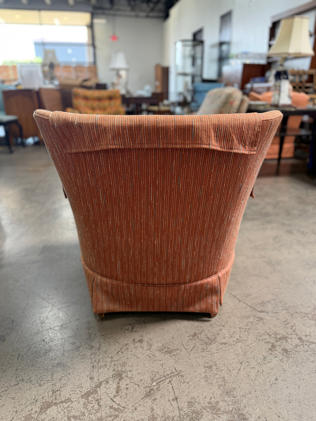 Upholstered Chair - Orange Striped