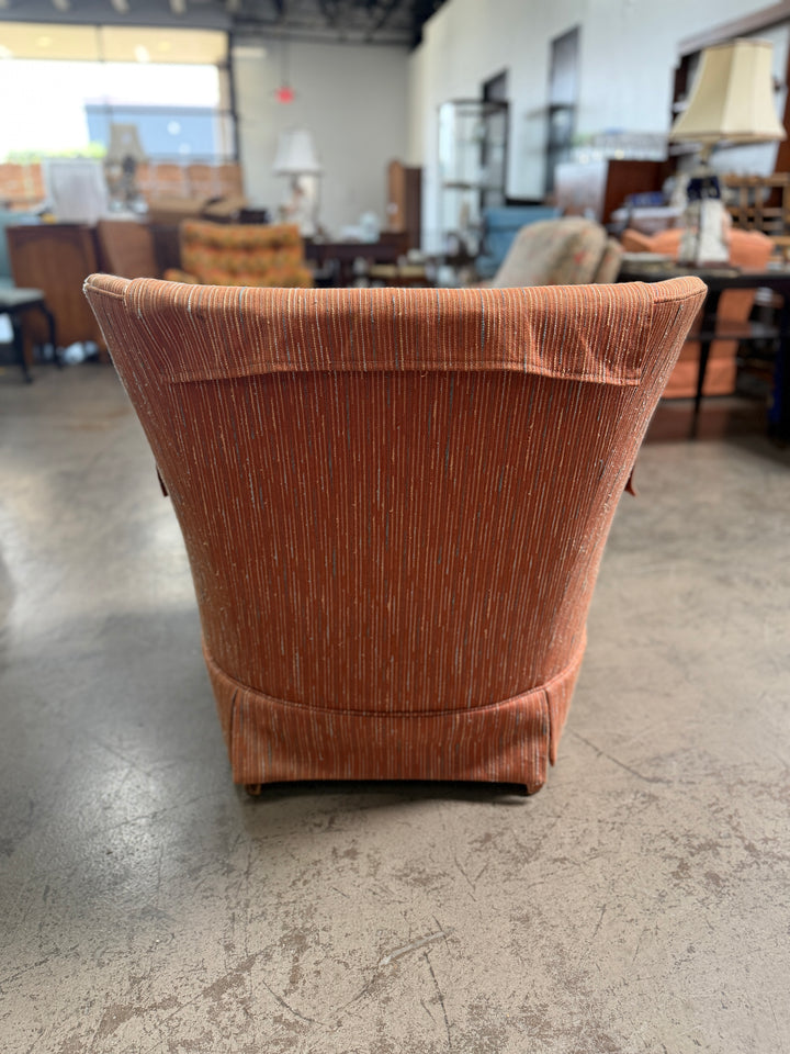 Upholstered Chair - Orange Striped