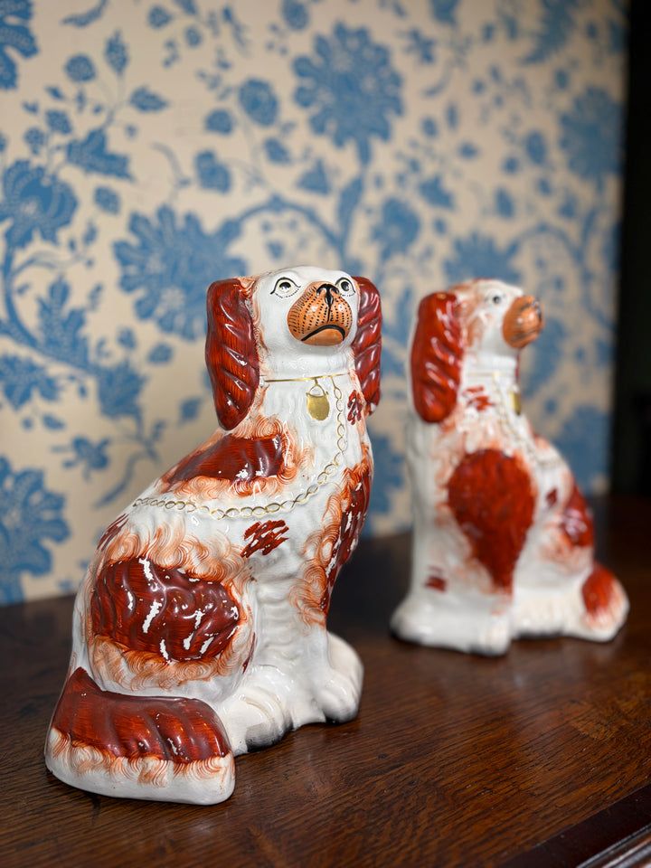 Pair of Antique English Staffordshire Dogs
