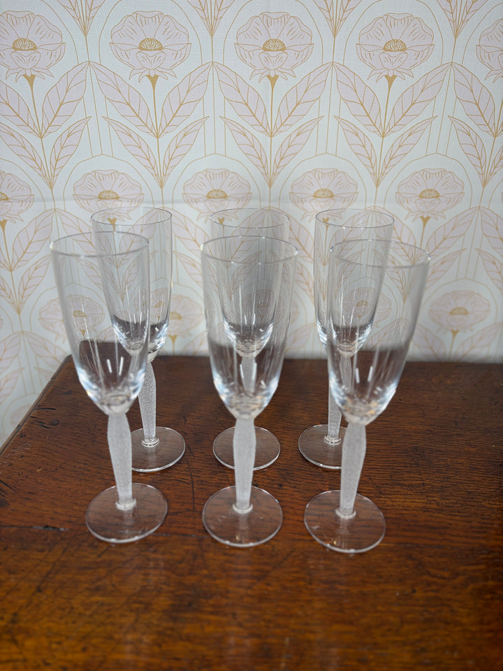 Set of 6 Lalique Glasses