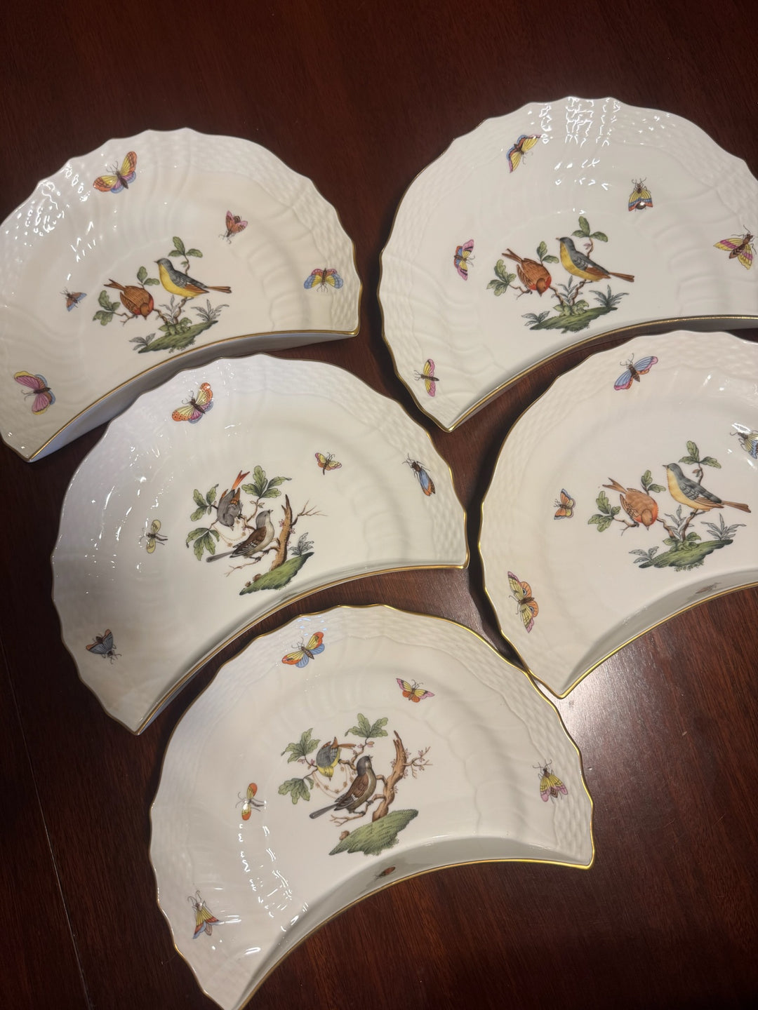 5 Herend Rothschild Salad Plates (#1530)