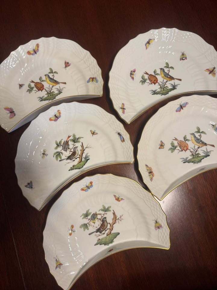 5 Herend Rothschild Salad Plates (#1530)