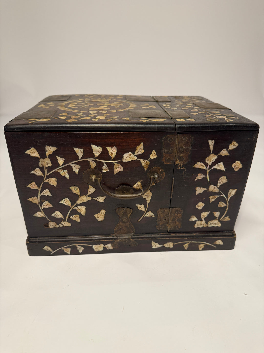 Mother of Pearl Inlaid Lacquer Box
