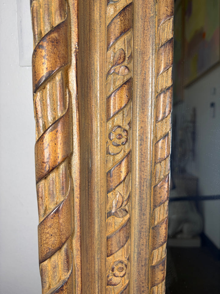 Large Ornately Carved Wood Wall Mirror