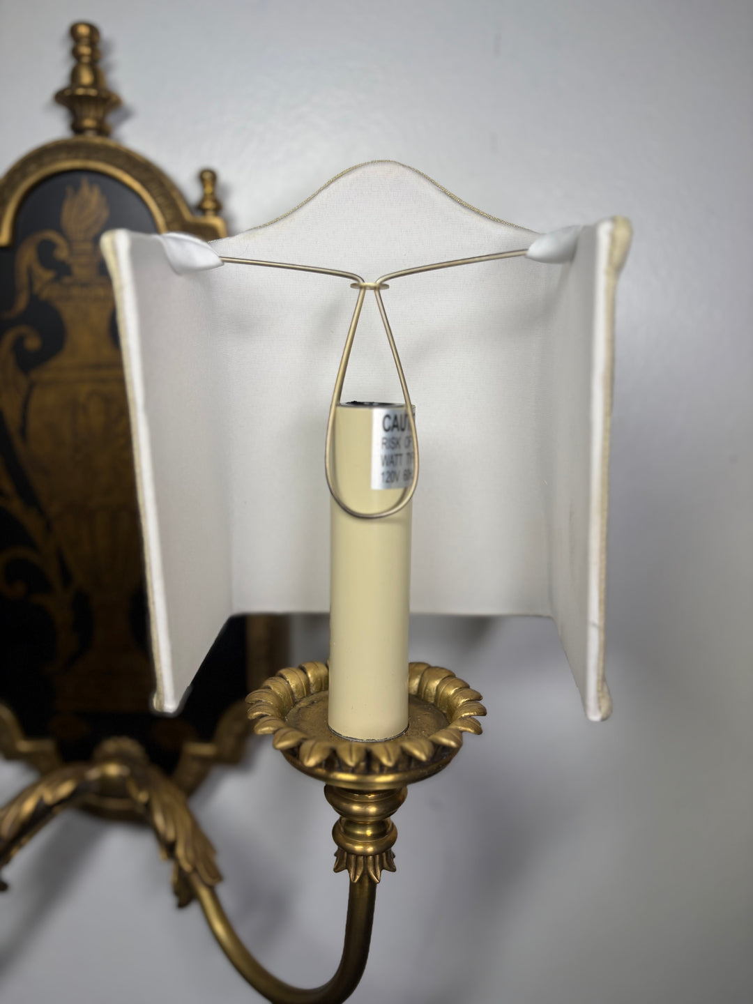 Pair of Antiqued Brass Two-Light Wall Sconces in Original Box
