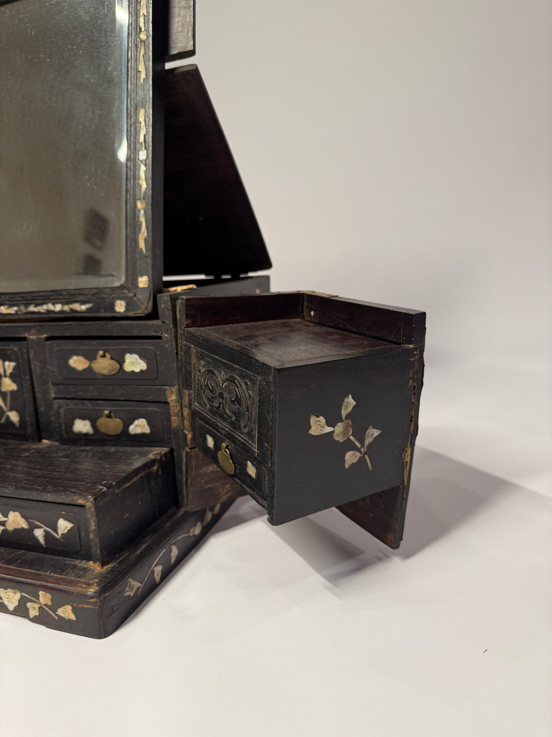 Mother of Pearl Inlaid Lacquer Box