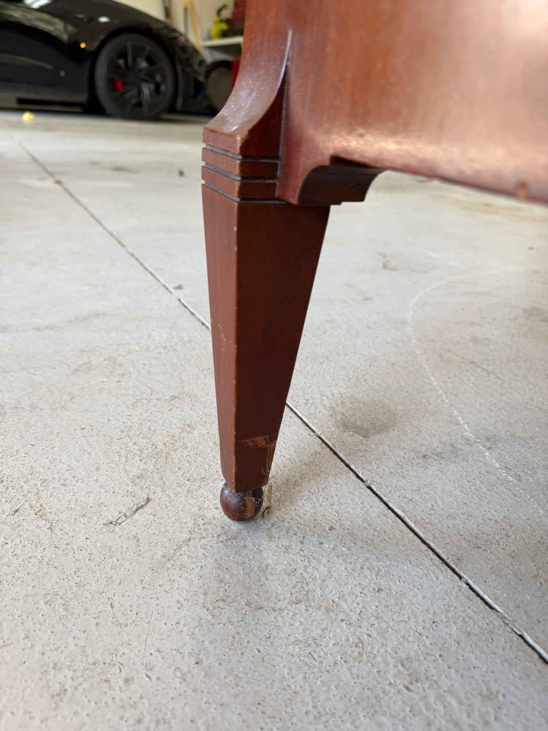 19th Century Hand-Painted Satin Wood Secretary Desk and Dresser