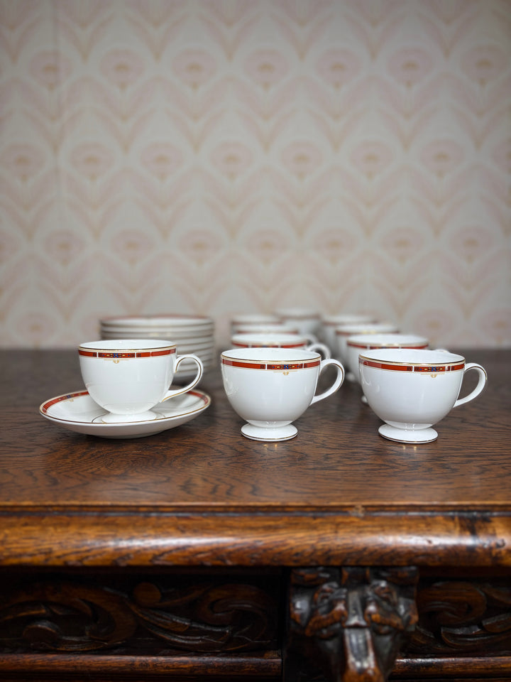 Set of 10 Wedgwood Colorado Cups and Saucers