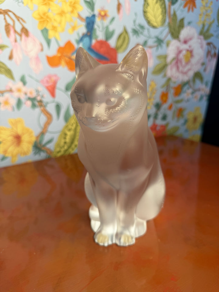 Lalique Cat with Double Chipped Ear