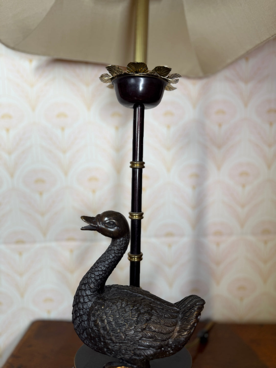 Late 20th Century Cast Bronze Ducks Lamps - Set of 2