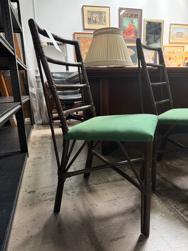 Set of 4 Vintage Dark Bamboo Chairs