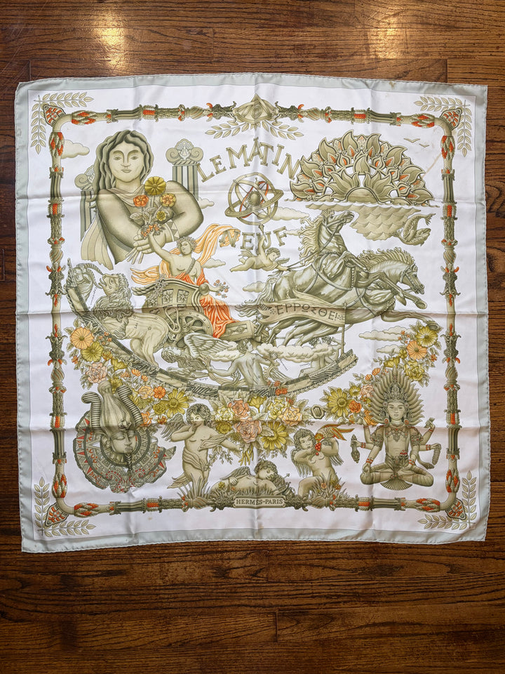 Vintage HERMÈS “Le Matin Neuf” Silk Scarf 90