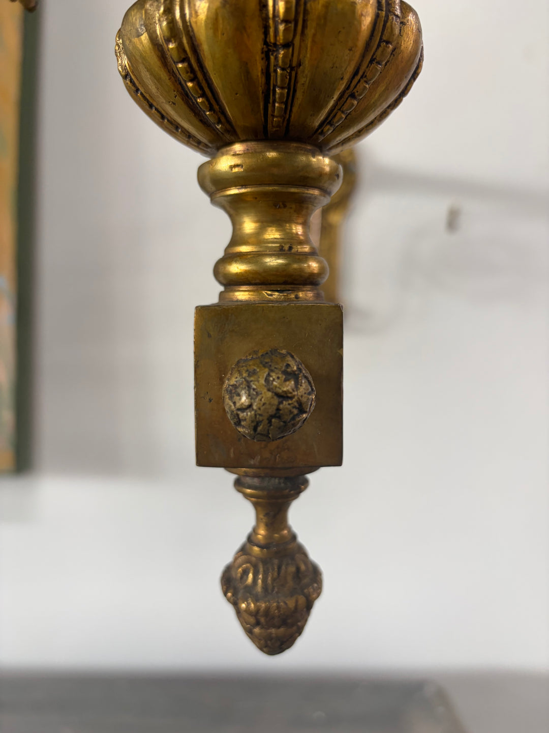 Ornate Gilt Brass Wall Sconces