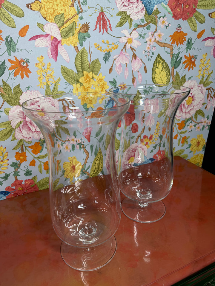 Vintage Tiffany & Co Large Hurricane Vases - Set of 2