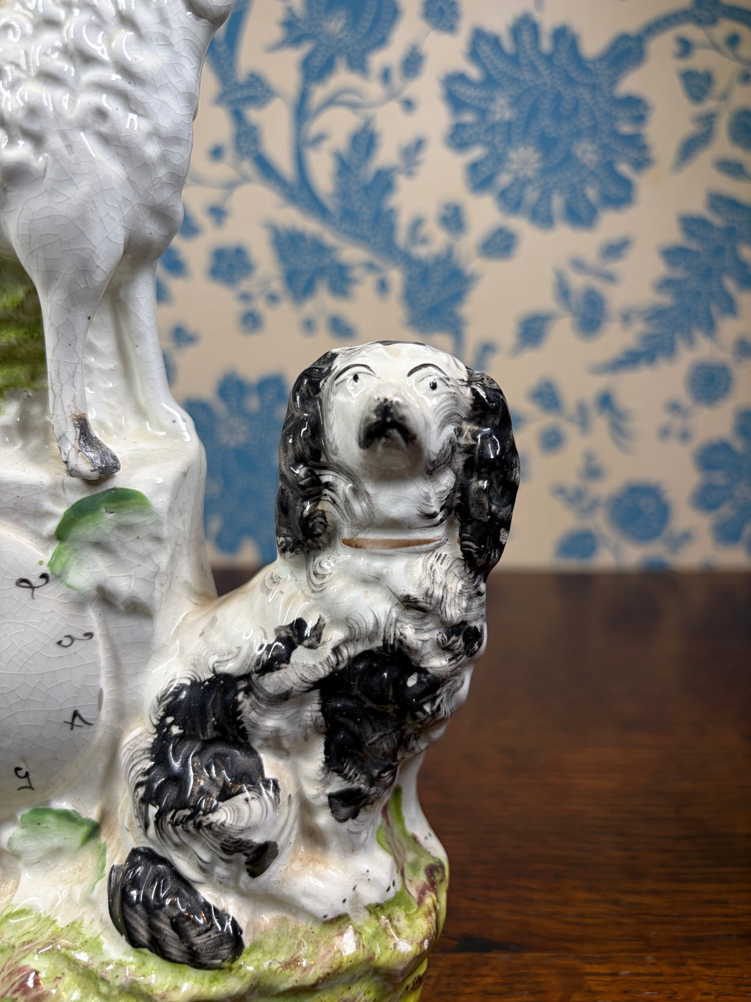 19th c. Antique Staffordshire Three Dog Figurine