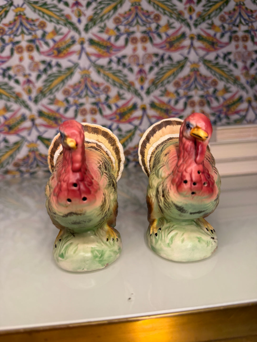 Pair of Ceramic Turkey Salt and Pepper Shakers