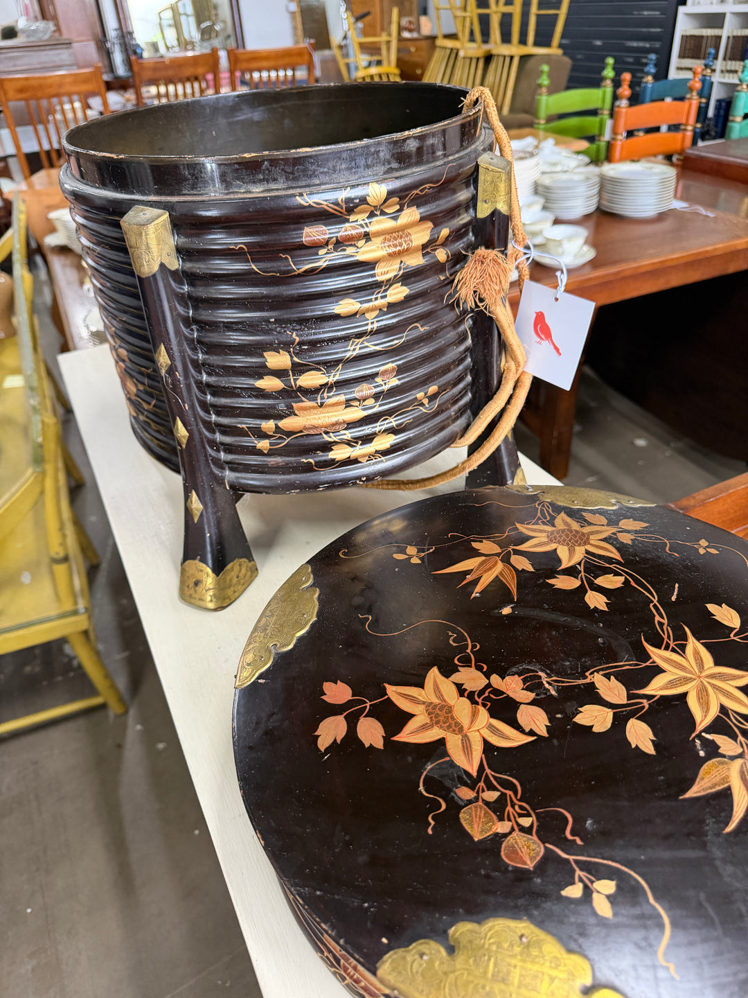 Japanese Lacquer Hokkai Hat Box