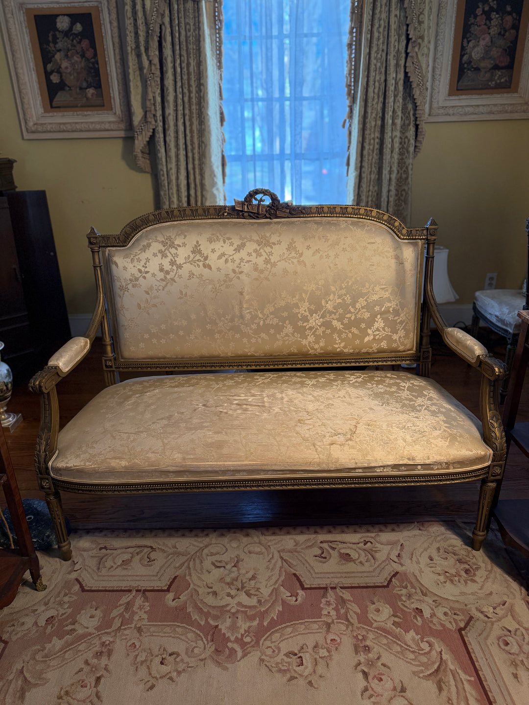 Louis XVI Gilded Settee