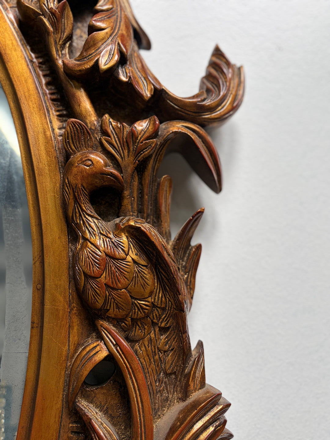 Large Oval Gilt Rococo-Style Wall Mirror