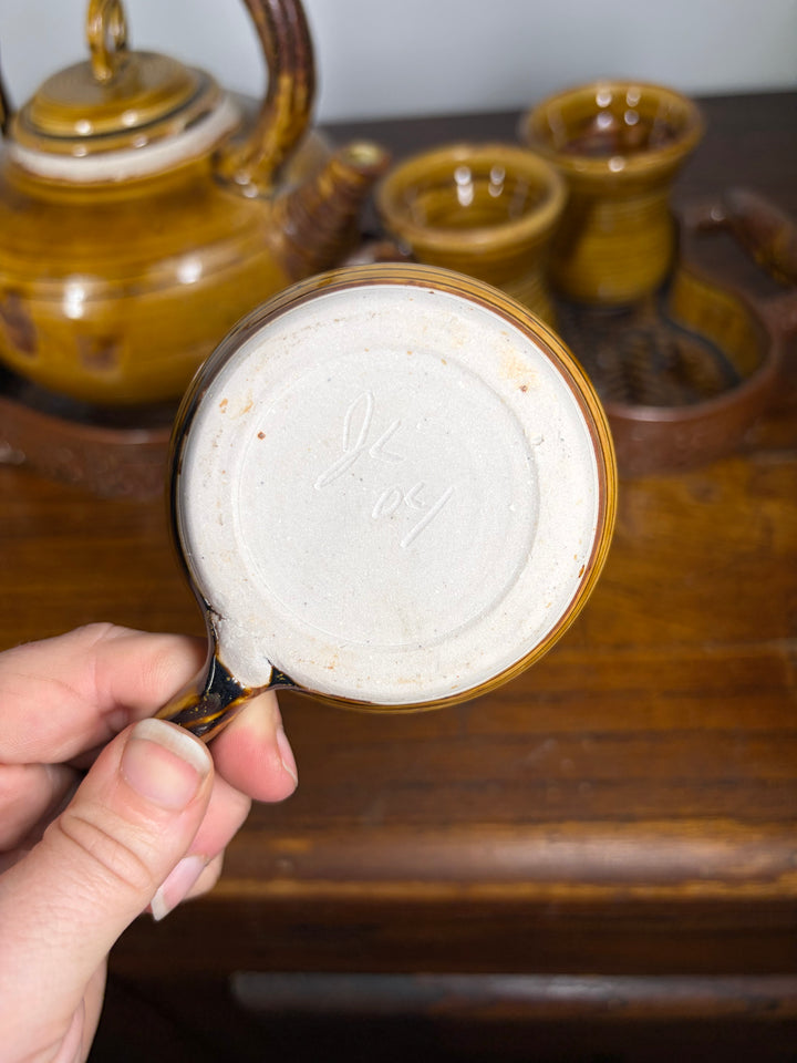 Handmade Studio Pottery Tea Set with Tray