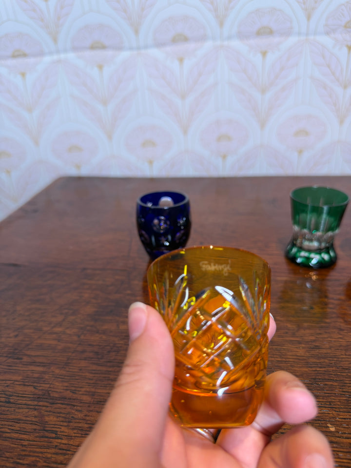 Set of 4 Colorful Fabergé Shot Glasses