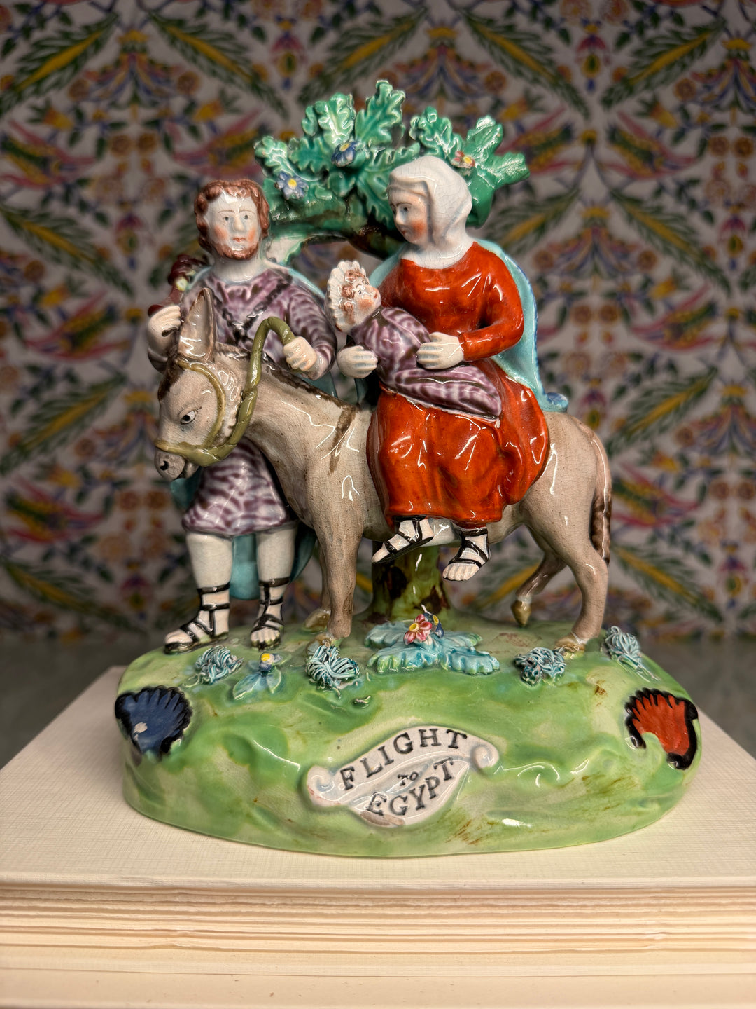 Staffordshire Pottery 'Flight to Egypt' Figural Group