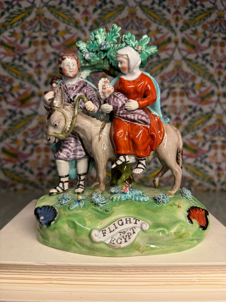 Staffordshire Pottery 'Flight to Egypt' Figural Group