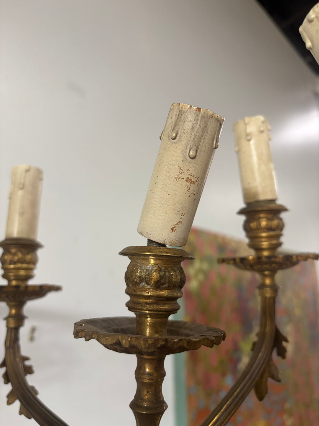 Ornate Gilt Brass Wall Sconces