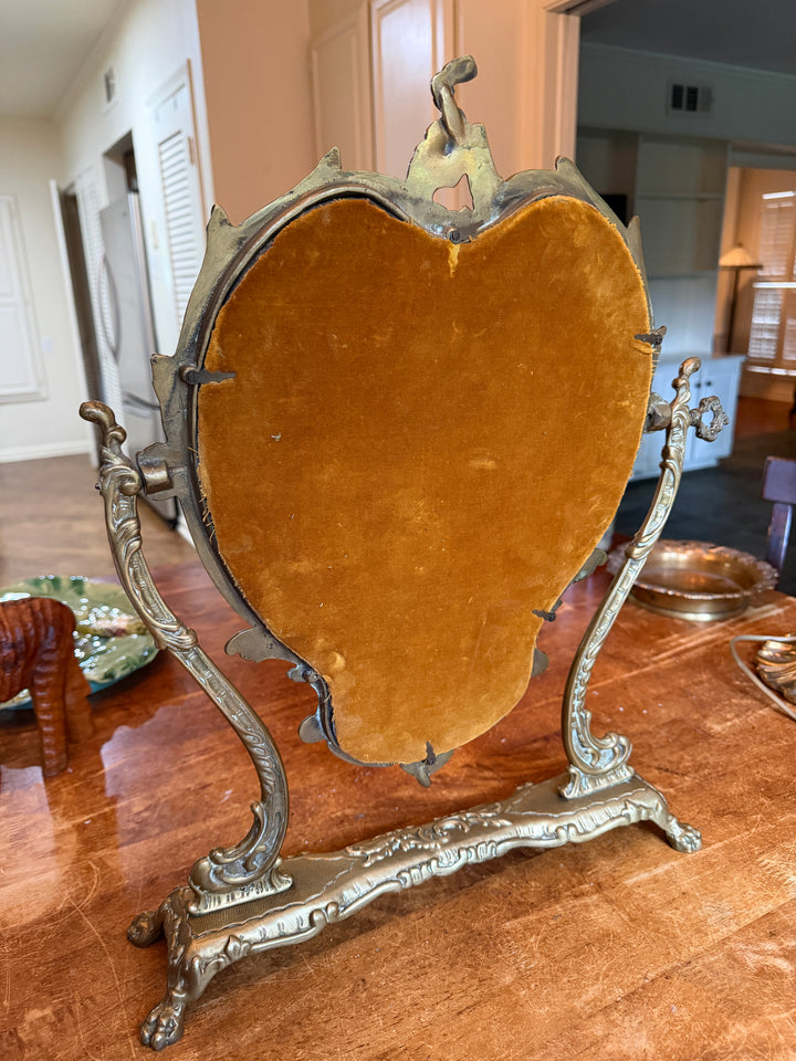 Antique French Brass Mirror