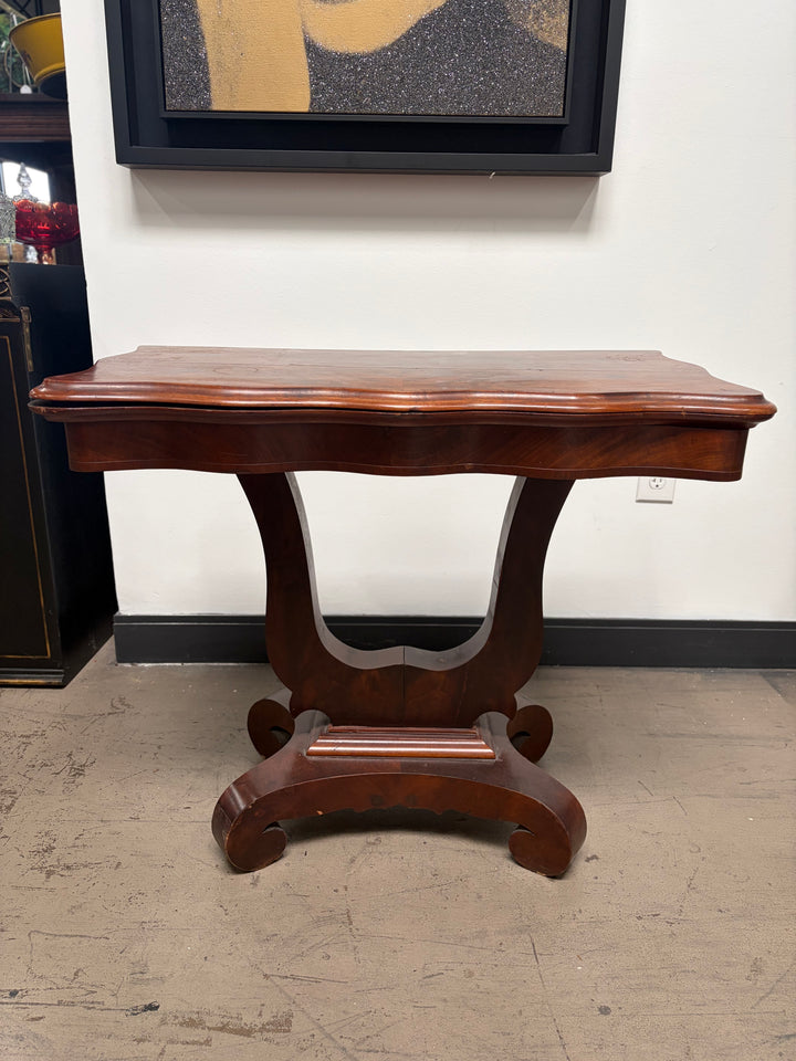 Mahogany Empire-Style Lyre-Base Center Table